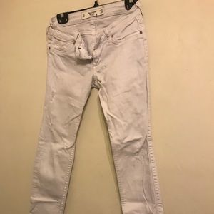 Abercrombie white distressed denim jeans